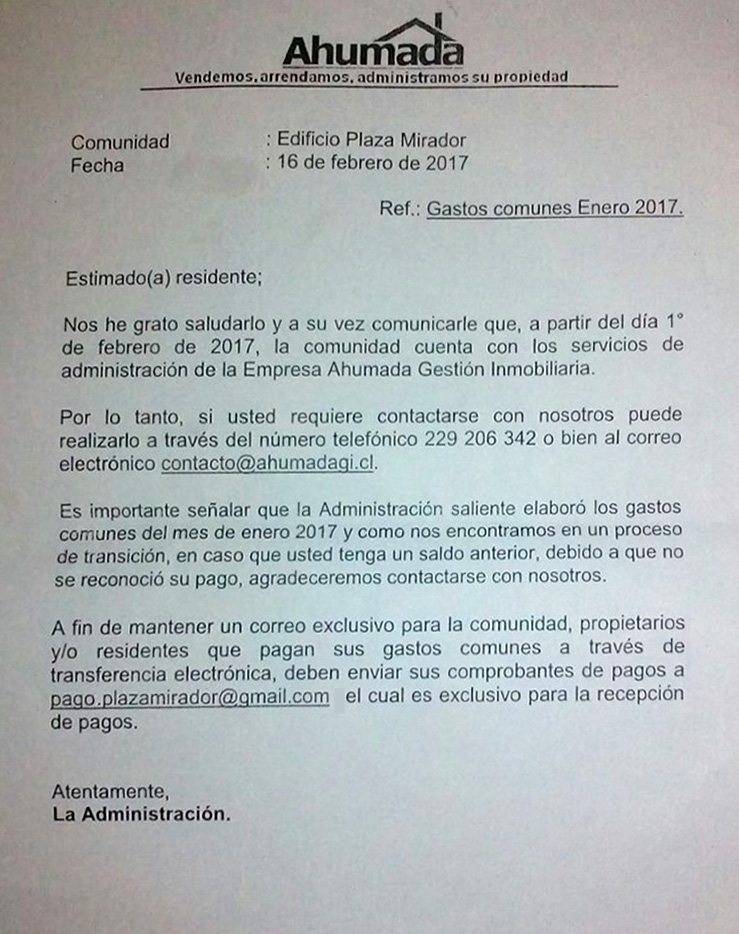 Cicular Gastos Comunes ENERO 2017